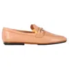 Tod's Double-t Loafers In Beige Leather In Animal Print