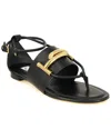 TOD'S TOD’S DOUBLE T SUEDE & LEATHER SANDAL
