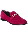 Tod's Double T Suede Loafer In Pink
