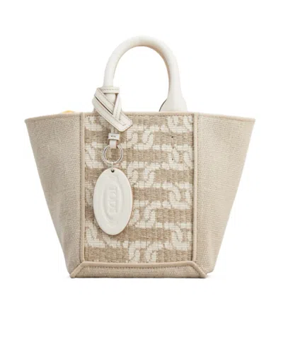 Tod's Double Up Mini Shoulder Bag In Nude