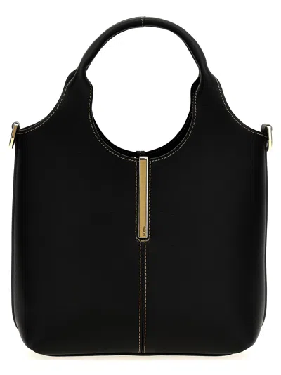 Tod's 'ebr' Mini Shopping Bag In Black