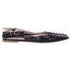 Tod's Embellished Point-toe Flats With Ankle Strap In Black Leather In Black