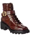 Tod's Embossed Leather Boot In Multi