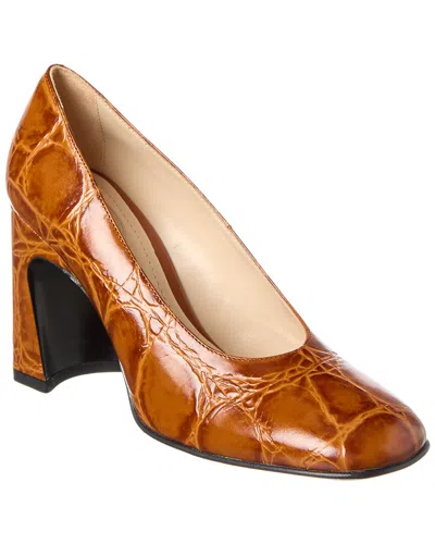 Tod's Tods Croc-embossed Leather Pump In Brown