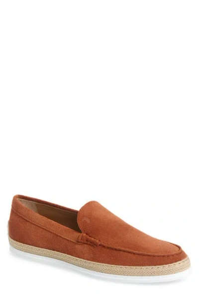 Tod's Espadrille Loafer In Terracotta