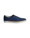 Tod's Espadrille Slip On Sneakers In Blue Denim In Blue