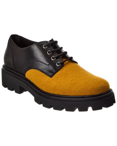 Tod's Felt & Leather Derby In Black