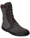 Tod's Flannel & Suede Boot In Gray