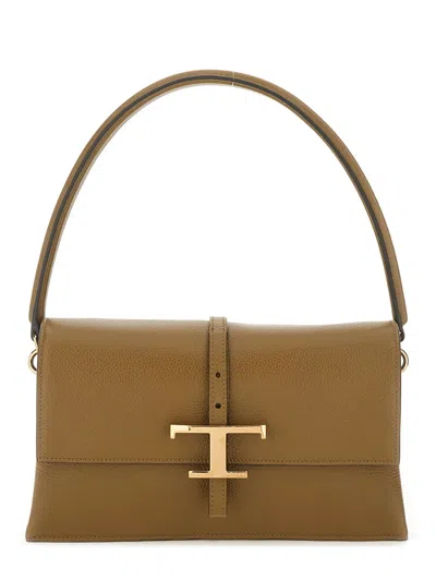 Tod's Flap Bag "t Timeless" In Brown