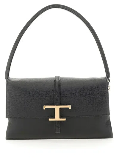 Tod's Flap T " Timeless" Bag In Black