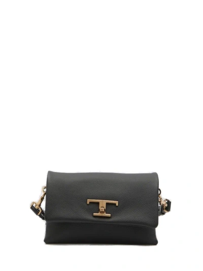 Tod's Flap T Timeless Mini Shoulder Bag In Black
