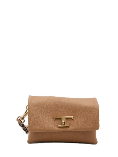 Tod's Flap T Timeless Mini Shoulder Bag In Brown