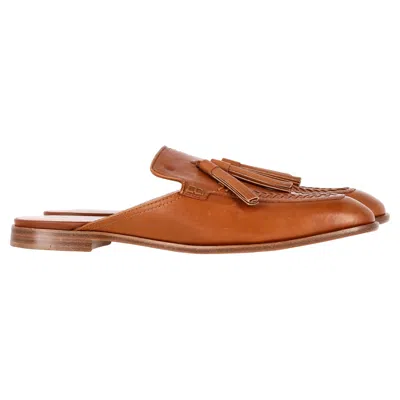 Tod's Flat Mules In Brown Leather
