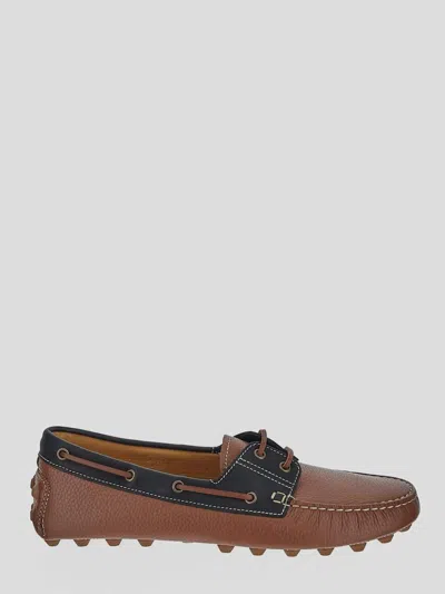 Tod's Flat Shoes In Cuoio Sc/nero
