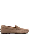 Tod's Men Gommino Suede Leather Loafers In Brown