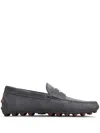 Tod's Gommino Macro Leather Driving Shoes In Grey