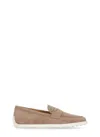 Tod's Almond Toe Moccasin In Cappuccino Suede In Beige