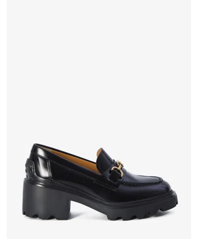 Tod's Leather Loafers In Black