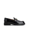 Tod's Penny Bar Leather Loafers With Logo In Black