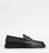 Tod's Gomma Leggero Leather Loafers In Black