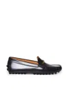 Tod's Loafers With Golden Detail And Gommino Sole In Black