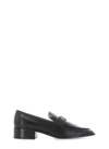 Tod's Leather Loafer With T-timeless Metal Logo In Black