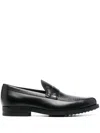 Tod's Smooth Leather Moccasin Loafers With Subtle Stitching In Black