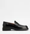Tod's Gomma Leather Penny Loafers In Black