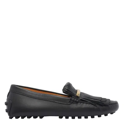 Tod's Gommino Leather Driving Shoes In Black