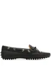 Tod's Pebbled Leather Loafers In Black