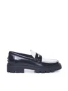 Tod's Woman Loafers Black Size 8 Leather In Black, White