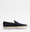 Tod's Slip On Suede Leather Sneakers In Blue