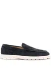 Tod's Mens Tods Ibrido Almond-toe Suede Loafers In Blue