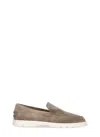 Tod's Grey Suede Leather Loafers In Brown