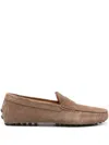 Tod's Men Gommino Suede Leather Loafers In Brown