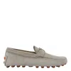 Tod's Gommini Nubuck Driving Shoes In Grey