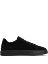 Tod's Low Top Suede Sneakers With Round Toe In Black