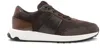 Tod's Suede And Leather Sneakers With Perforated Detailing In Multi
