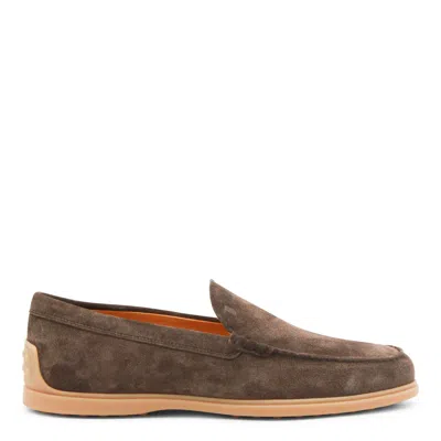 Tod's Suede Loafers In Brown
