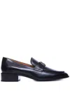 Tod's Elegant Leather Loafers With Almond Toe And Mid Stacked Heel In Multicolor