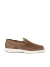 Tod's Chunky Rubber Sole Round Toe Loafers In Noce Chiaro