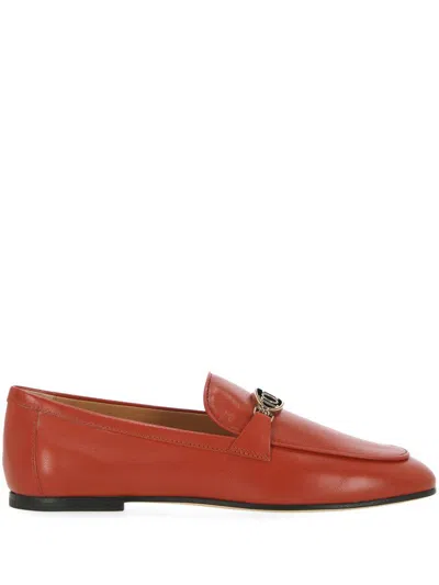 Tod's Leather Loafers In Red