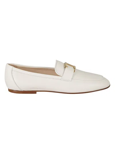 Tod's T Timeless Loafers In Leather In White