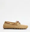 Tod's Gommino Leather-trimmed Suede Loafers In Brown