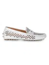 Tod's Gommino Cutout Leather Driving Shoes In White