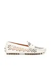 Tod's Gommino Cutout Leather Driving Shoes In White