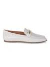 Tod's White Calfskin Slip-on Loafers In White