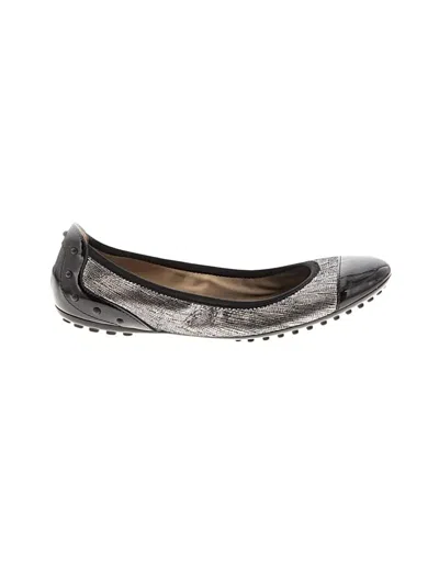 Pre-owned Tod's Flats In Silver