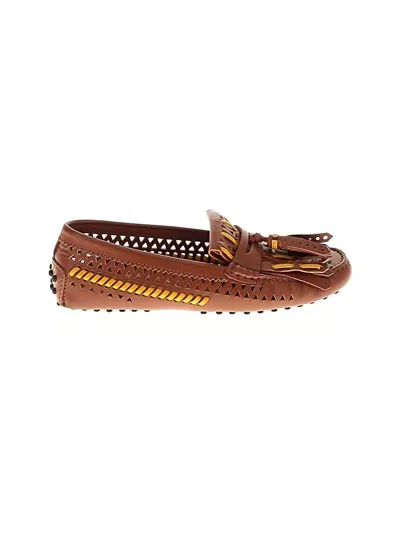 Pre-owned Tod's Flats In Tan