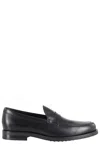 Tod's Formal Loafer With Embossed Logo In Smooth Leather In Black